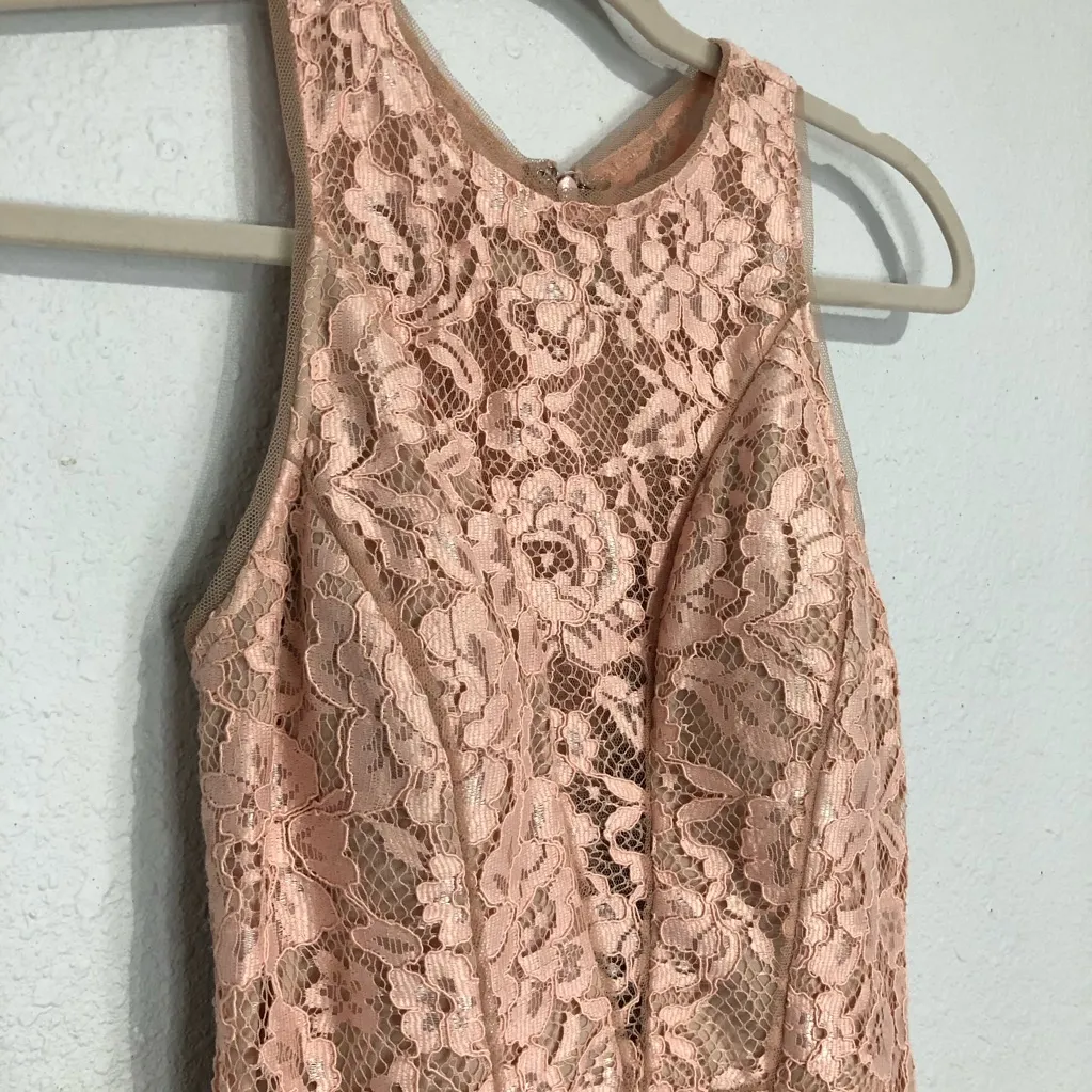 Avery G Blush Floral Lace Mermaid Formal Dress Size 2 Pink - Image 11
