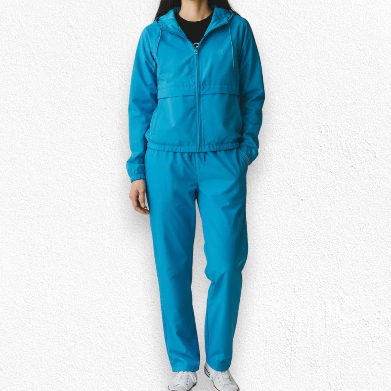 80s Vintage Eddie Bauer Blue Ripstop Windbreaker Jacket Straight Pant Size Large - Image 4