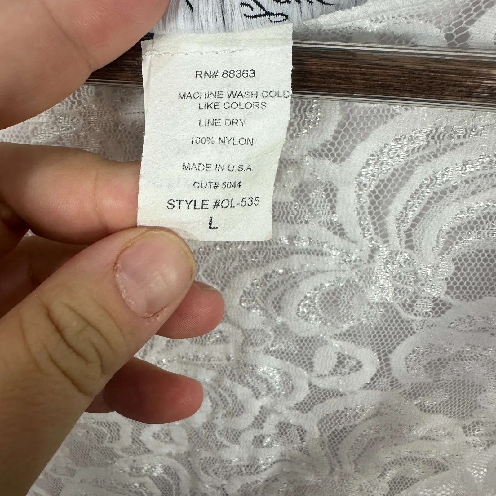 Jordan Taylor Vintage White Lace Top L Sheer Boho‎ Festival Romantic Fairy USA - Image 3