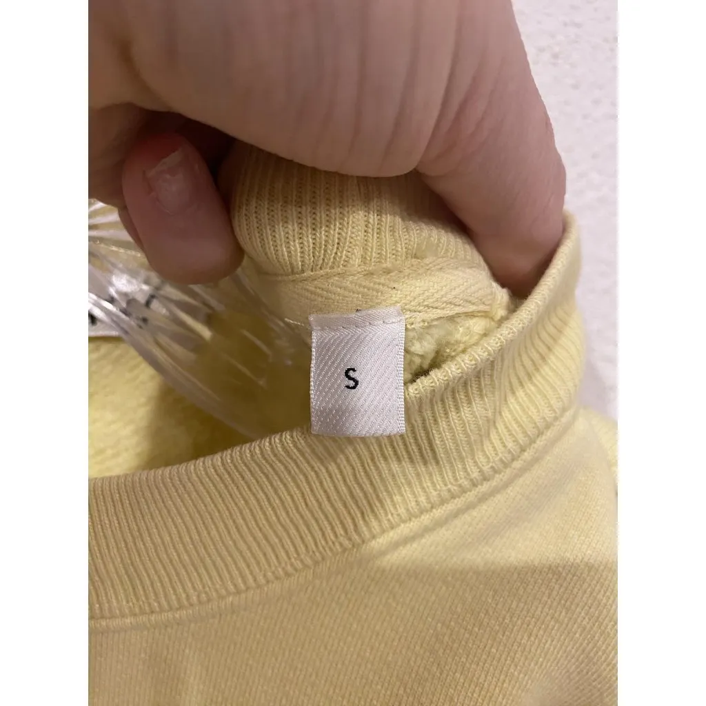 Madhappy Sweatshirt Womens Small Yellow It's Such A Perfect Day Graphic Fleece - Image 4