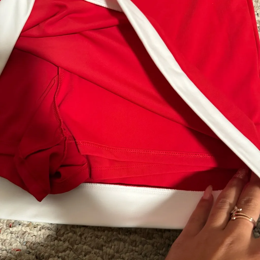 EXPRESS NWT  Skirt Skort Two Piece Set Red White- Size Small Medium - Image 5