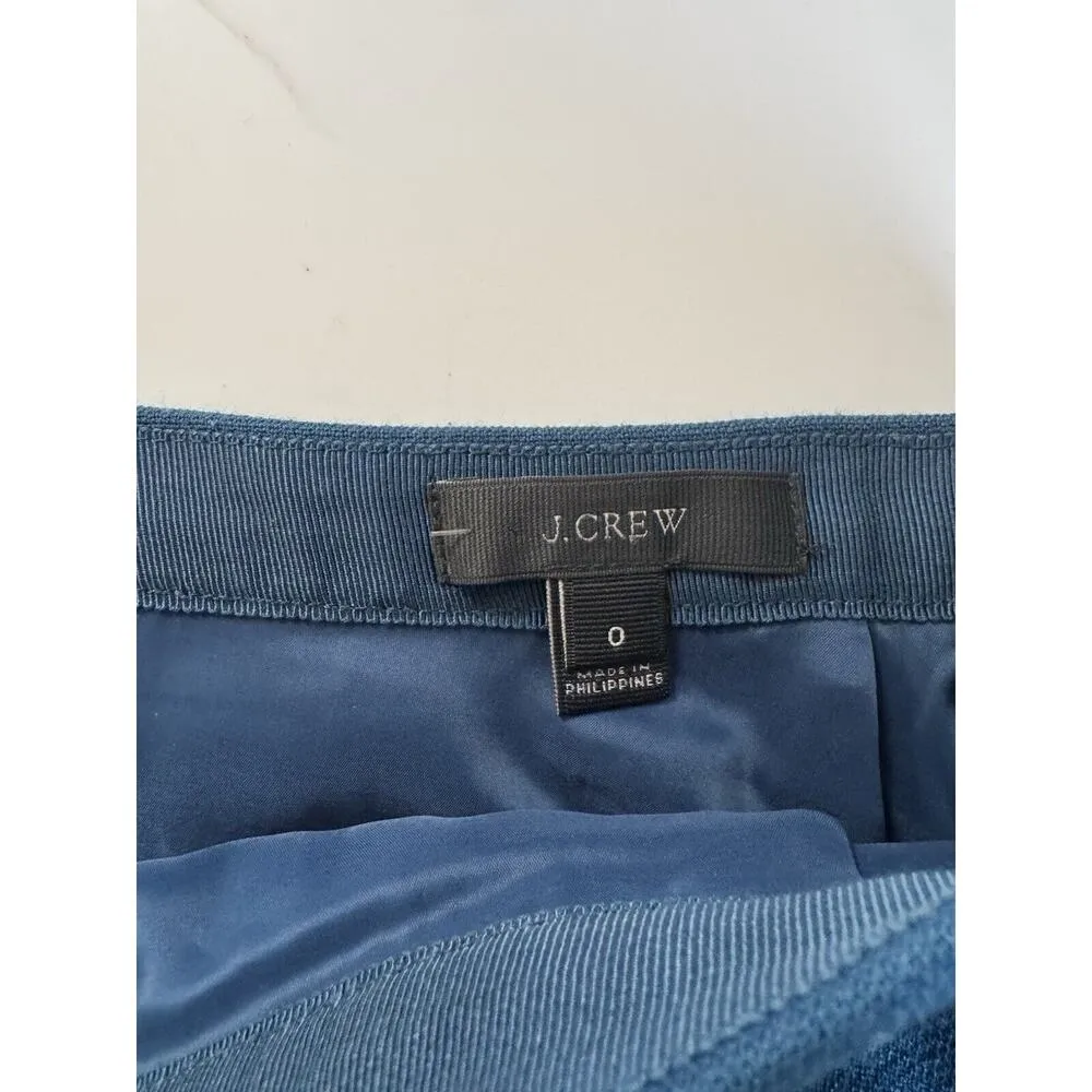 J. Crew Cobalt Blue Box Pleat Crepe Mini Skirt Women’s Size 0 Classic Preppy - Image 5
