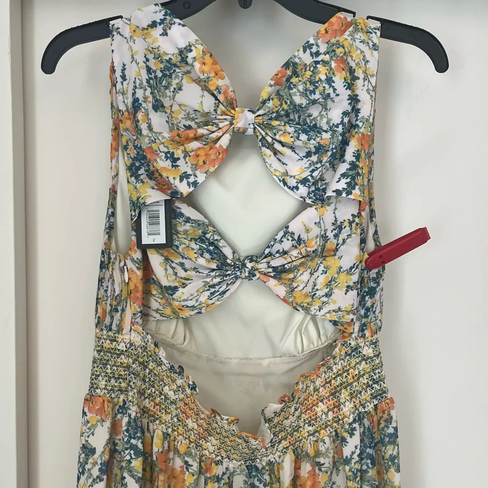 NWT SACHIN & BABI Anastasia Dress Sunshine/Teal Bouquet Midi Floral Dress 2 Green - Image 8