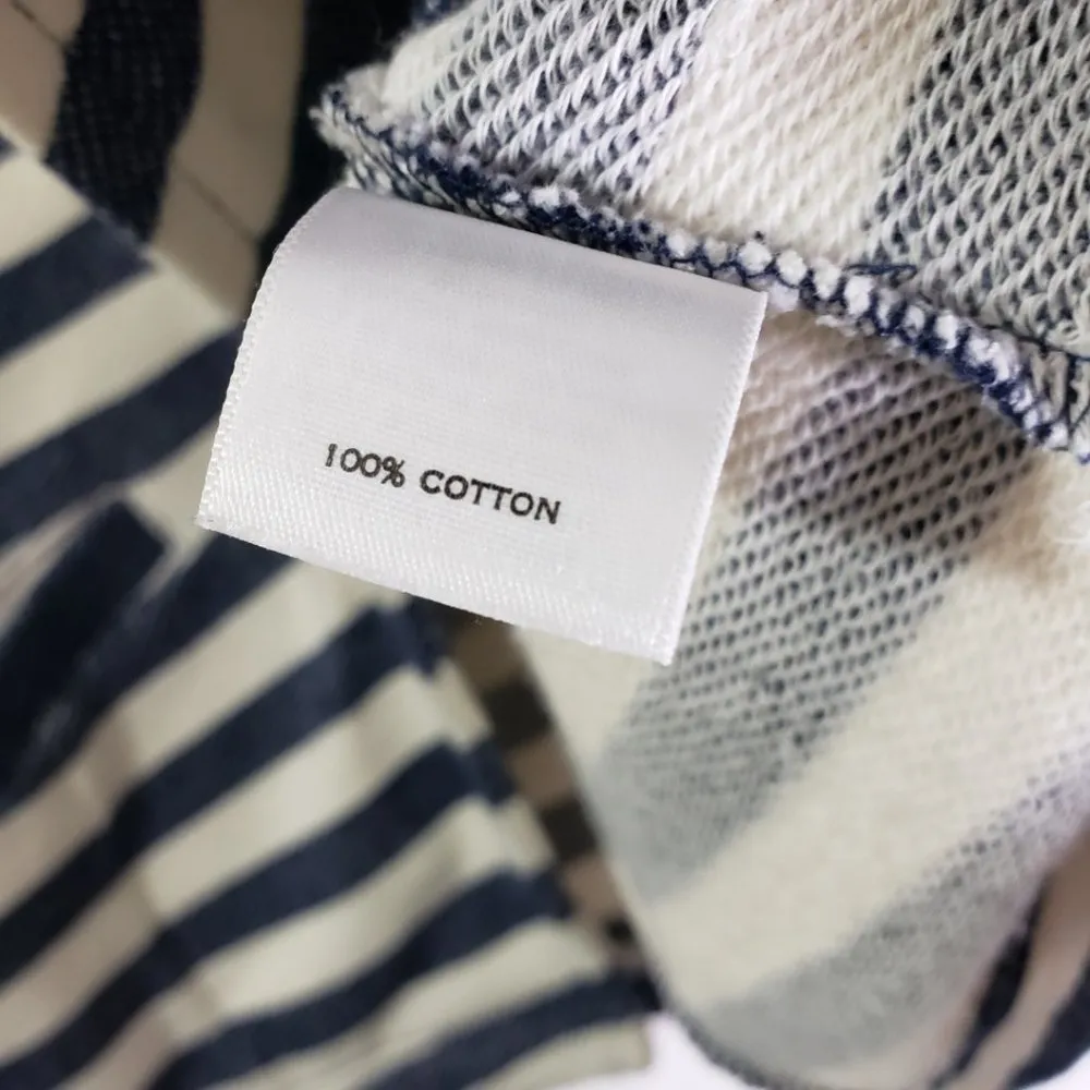 CASLON Small Blue, Ivory Cream Stripe Knit, Blazer, Cardigan, Pockets Jacket - Image 5