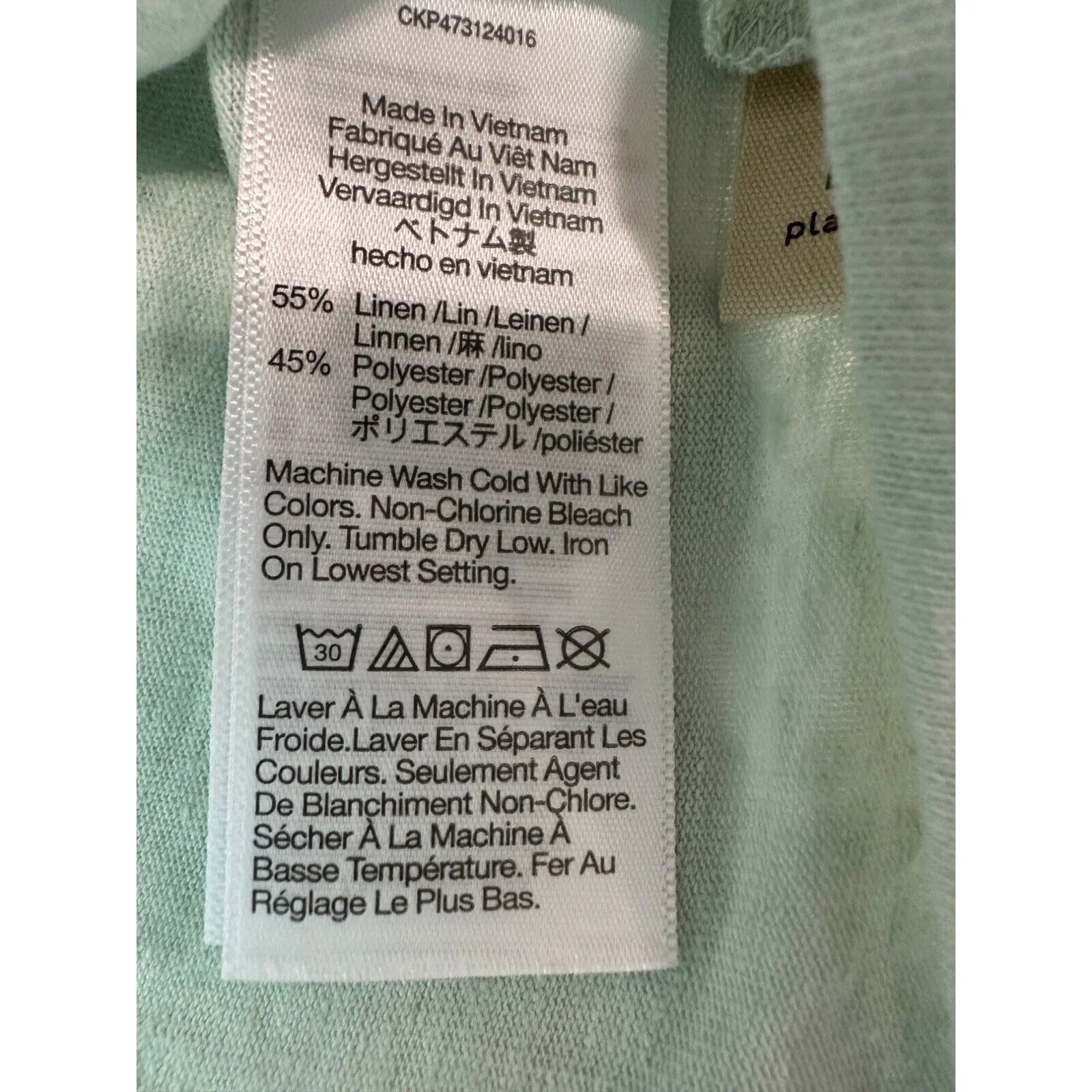 Madewell Contrast Bib Casual Crop Everyday Stretch Tee Iced Mint NWT M - Image 3