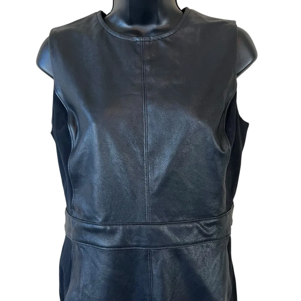 Spanx‎ Black Leather-Like Sleeveless Sheath Dress - Image 3