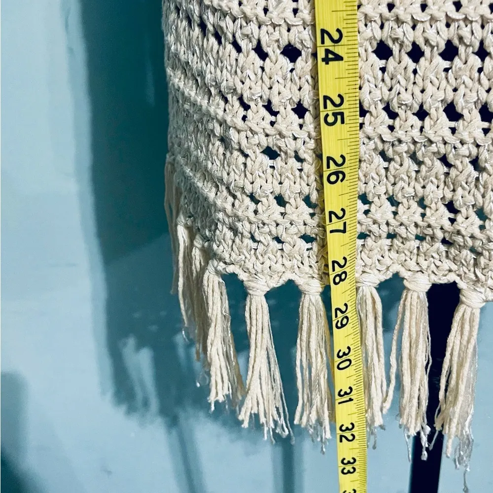 Ruby Rd. Cream Crochet Top with Fringe Size Large NWT - Image 10