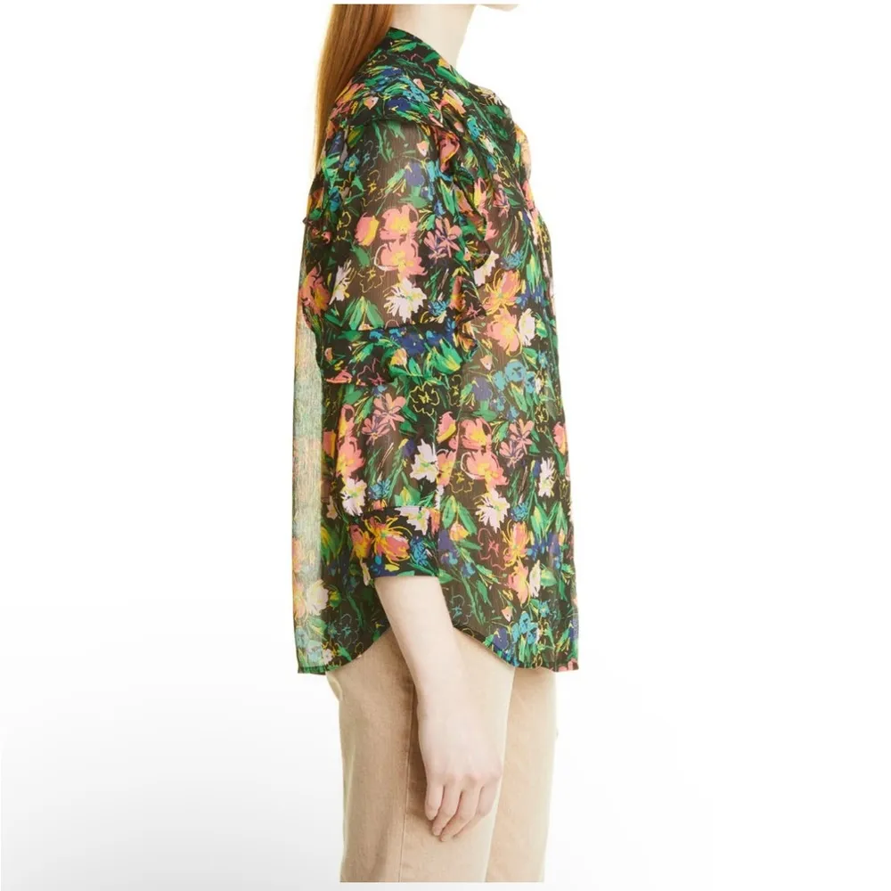 Ted Baker London Carita Ruffle Sleeve Blouse, Size 12 New w/Tag Retail $195 - Image 4
