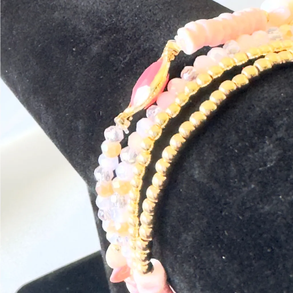 New Style & Co Women’s 4-Pc. Set Mixed Bead Stretch Bracelet Gold - Image 5