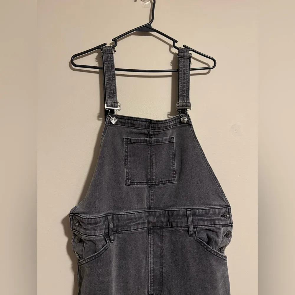 EUC Express Charcoal Grey Raw Edge Overalls size 12 - Image 2