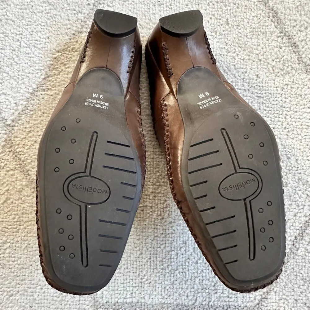 NIB Modellista Brown Leather Slip - Image 5