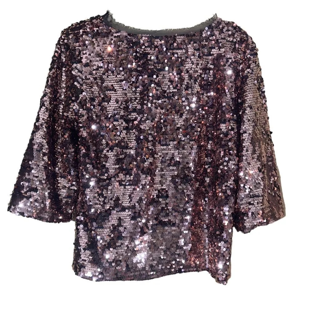 Mono B Sequined Top Size Medium Brown - Image 7