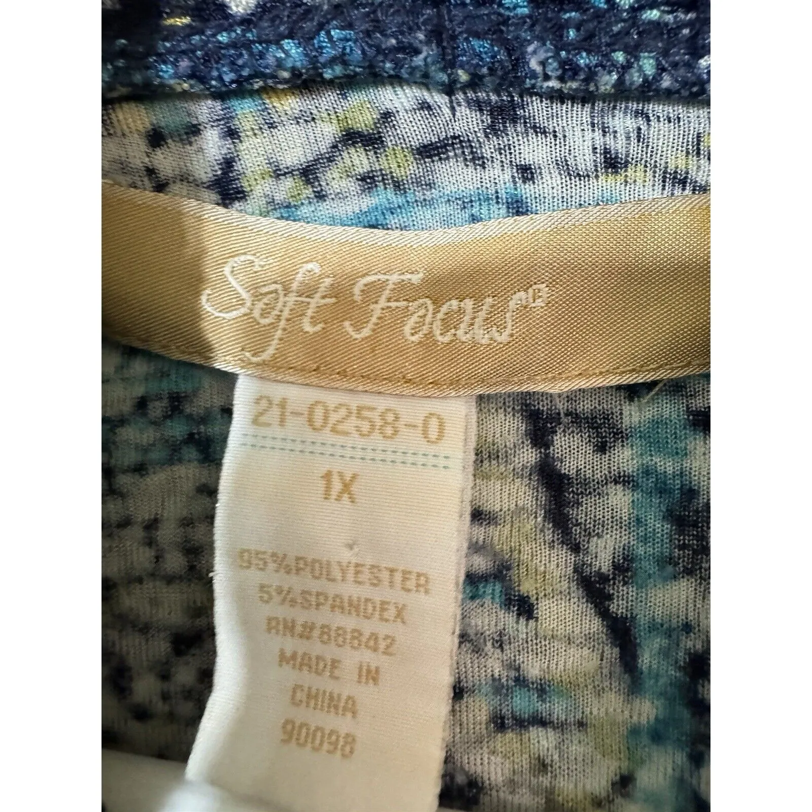 Vintage Soft Focus Womens‎ Turquoise Slinky Knit L Sleeve Open Cardigan - Image 2