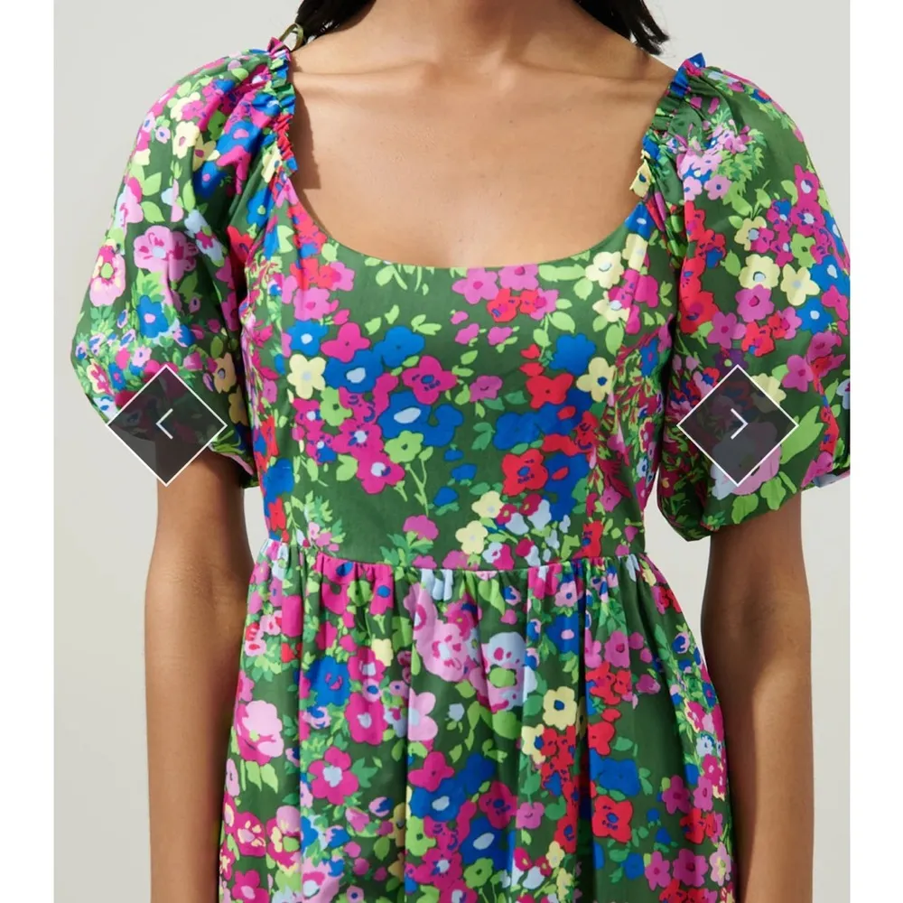 Trinity Floral Lullaby Balloon Sleeve Midi Dress Med - Image 2