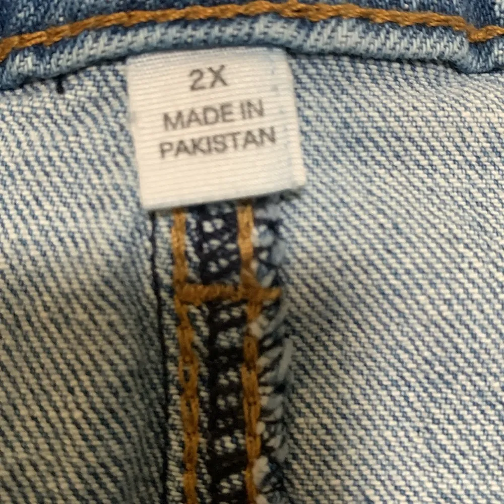 The Drop jean skirt frayed bottom plus size woman size 2X stretchy Blue - Image 3