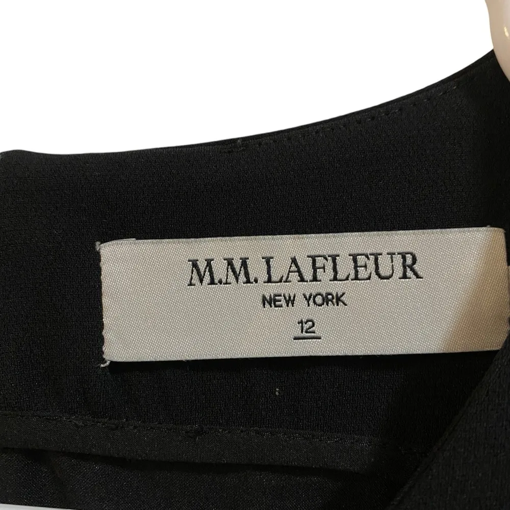 M.M. LaFleur Size 12 The Lara Black Dress Heavy Crepe Glam Asymmetric Hem LBD - Image 2