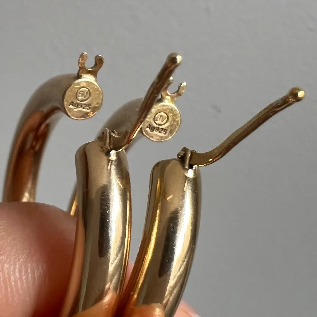 Bottega Veneta Hoop earrings in 18k gold-finished sterling silver - Image 3