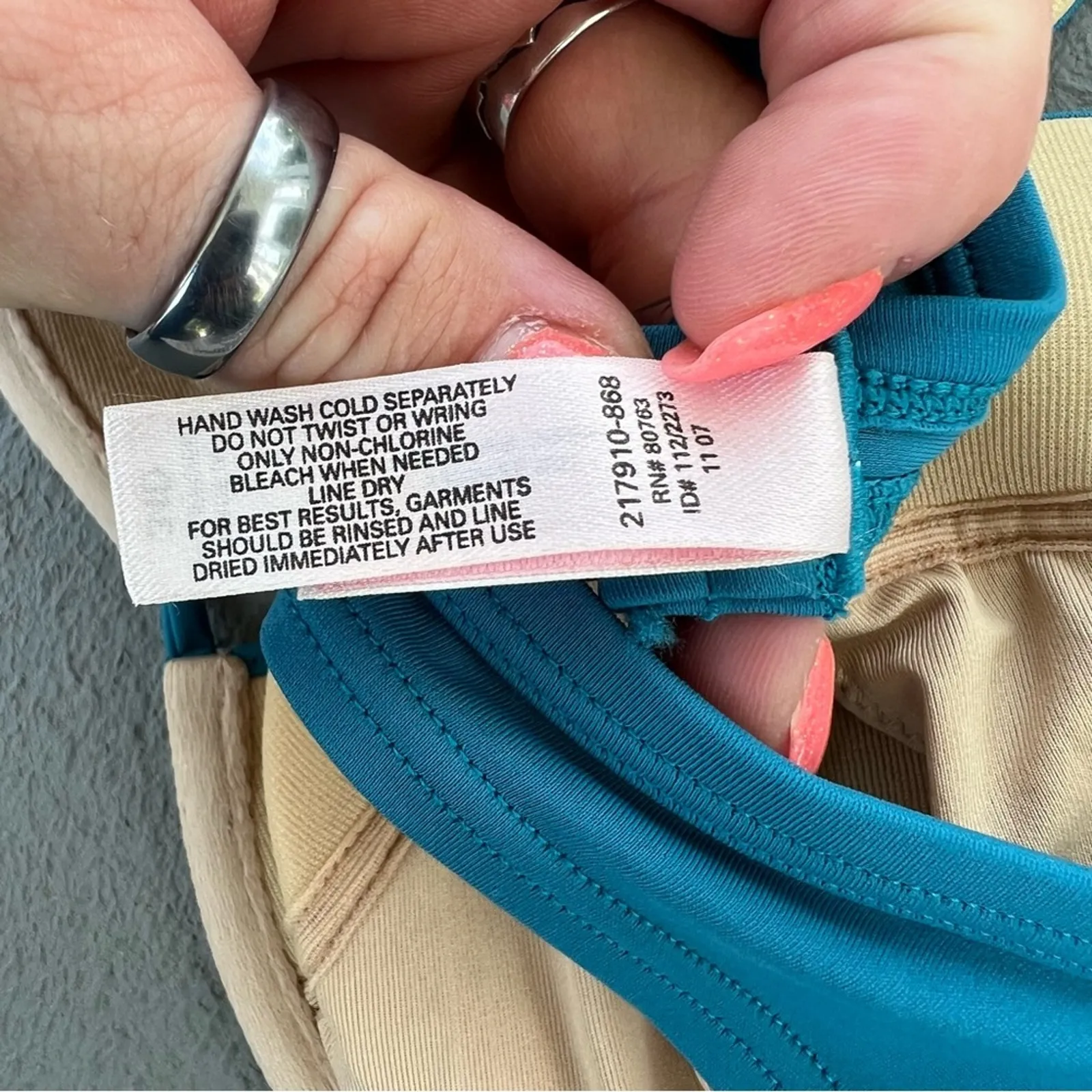 Y2K Victoria’s Secret 34D Teal Aqua Blue Halter Pushup Bikini Top - Image 6