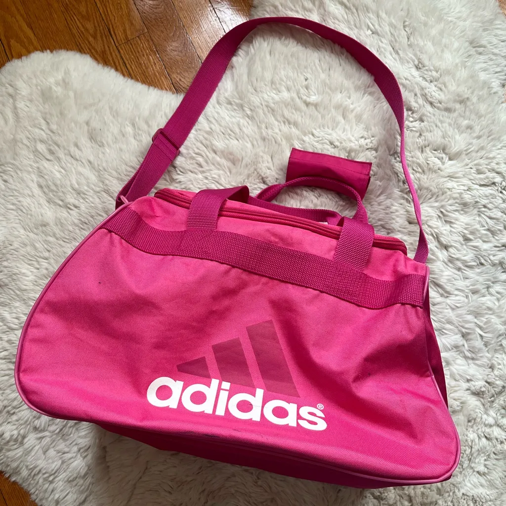 Adidas pink gym duffle carry on bag - Image 2