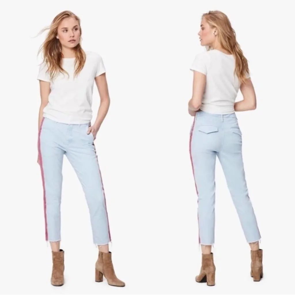 MOTHER The Shaker Prep Fray Tapered Leg chino Killing Time Blue/Red Size 30 Blue - Image 2