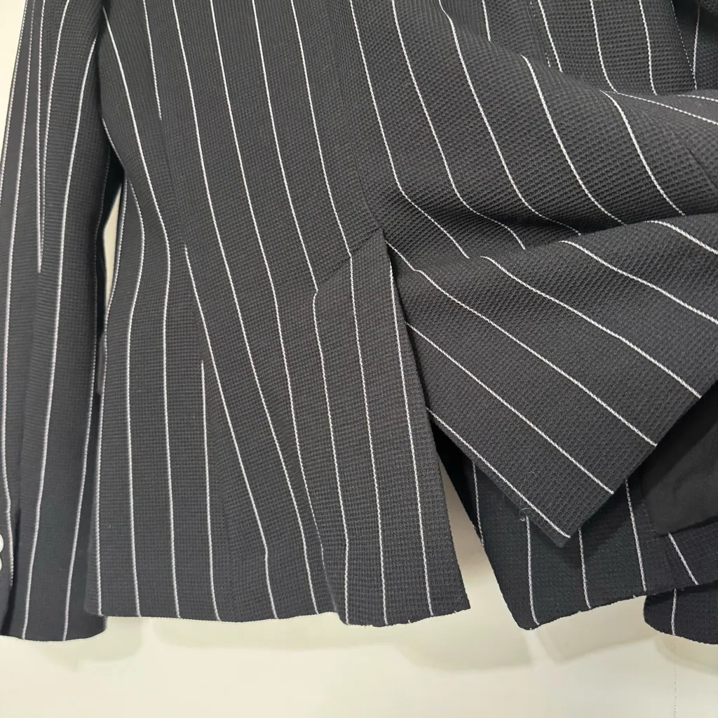 Veronica Beard Daytona Pinstripe Double Brested Blazer Jacket Black - Image 10