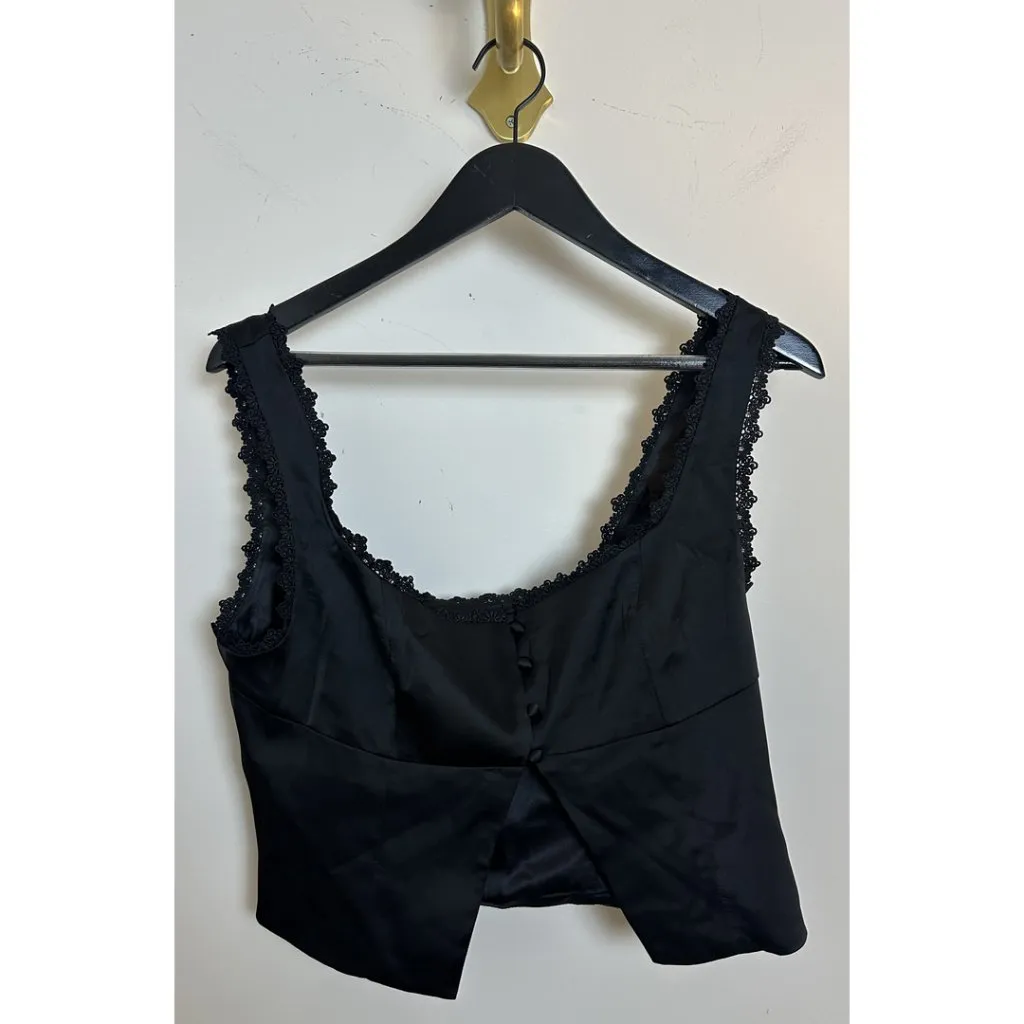 PRINCESS POLLY Chakira Lace & Satin Tank & Miniskirt Set in Black Size US 8 - Image 4