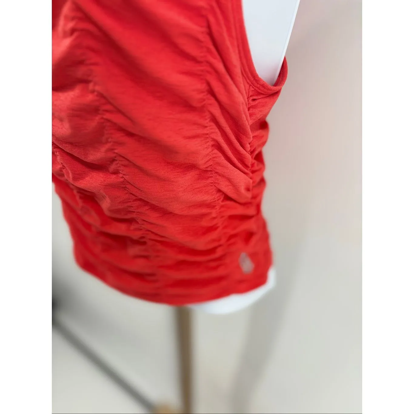 Free People Movement Open Back Rusched Tank Red Orange Size Medium Workout - Image 5