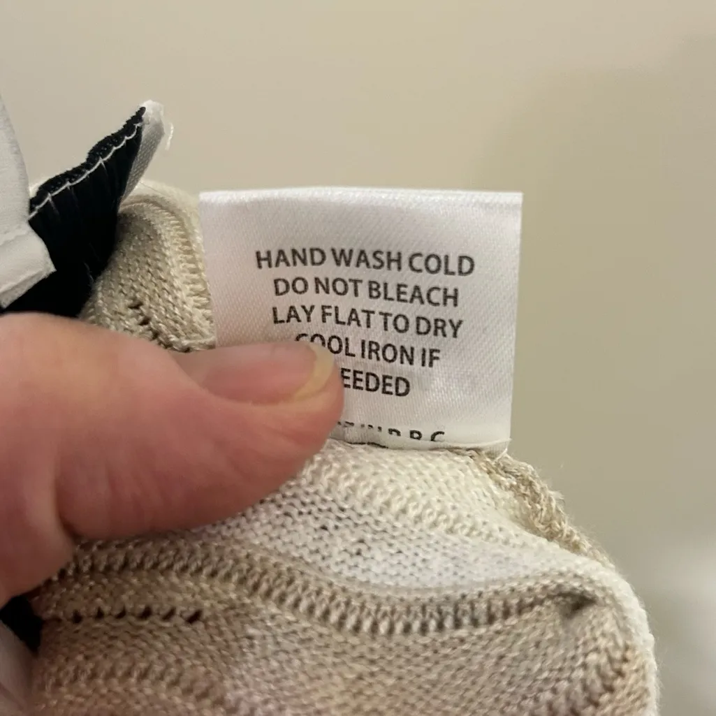 YLLW the Label Felix Knit Shorts in Neutral Beige & White Size Medium Tan - Image 7