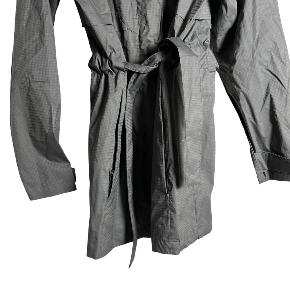 Columbia Pardon My Trench Gray Belted Hooded Windbreaker Rain Jacket Size S - Image 4