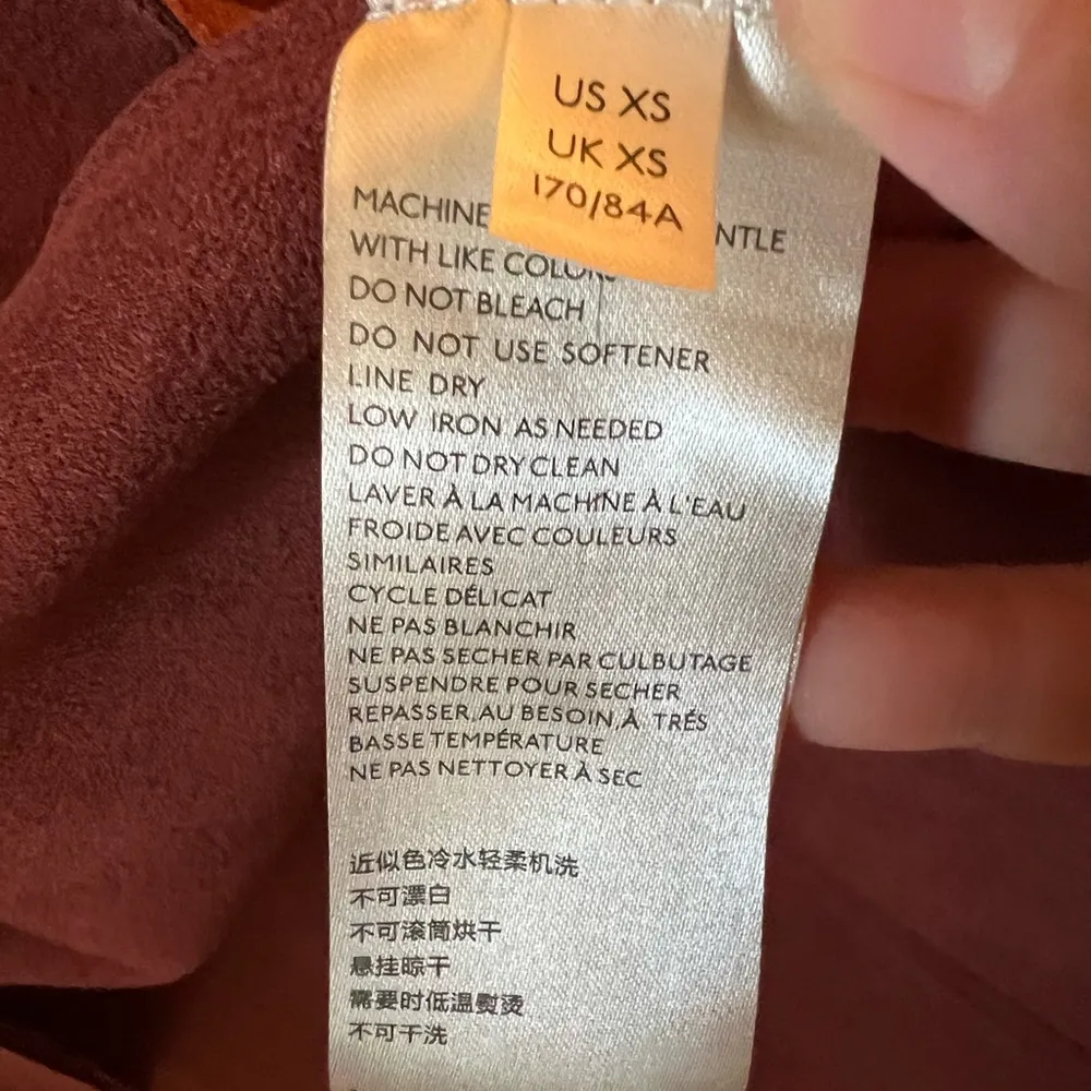 Anthropologie Tandy Longline Faux Suede Utility Topper Vest Jumper Dress XS - Image 6