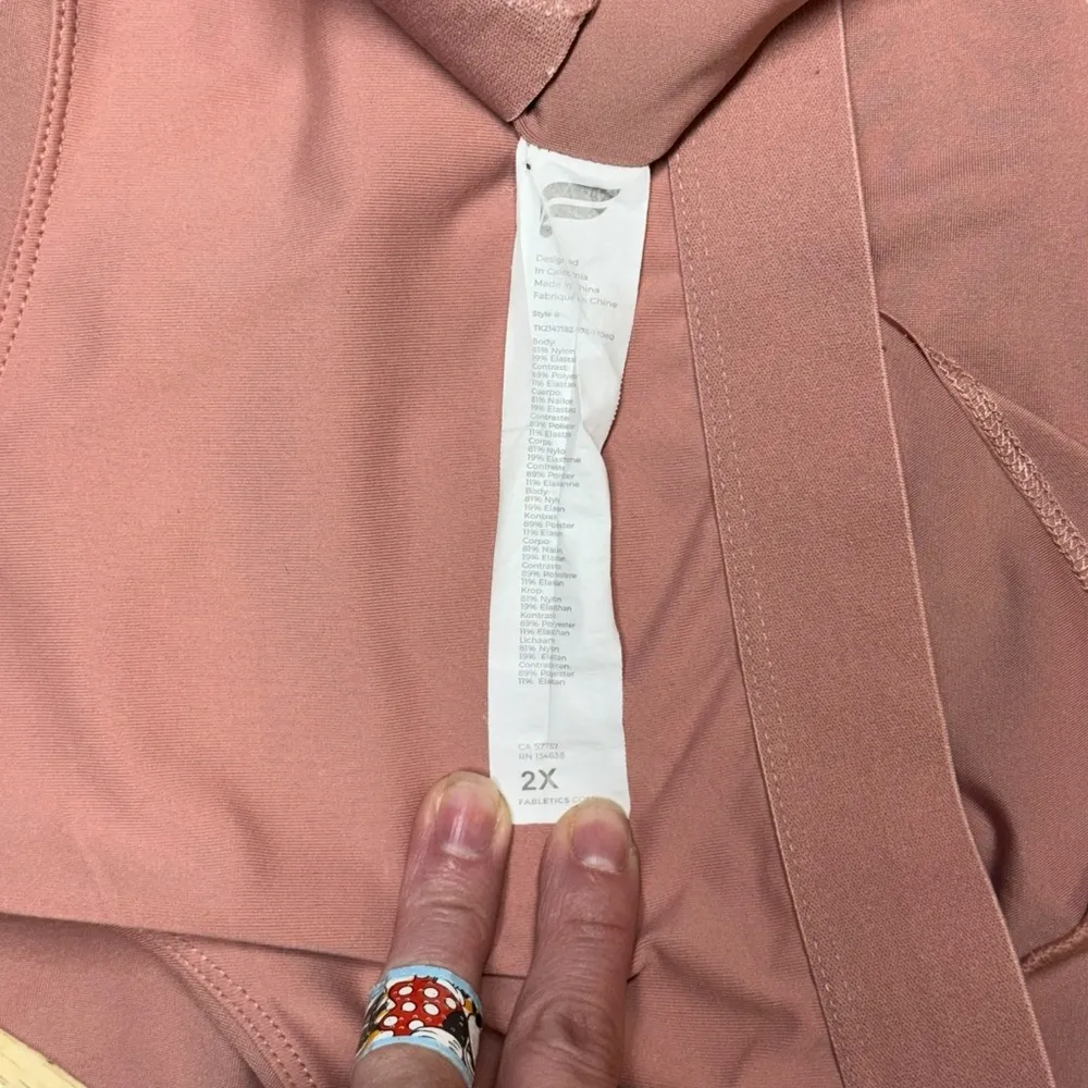 Fabletics Lydia Built-In Bra Tank Claypen Size 2X Athleisure Workout Yoga - Image 9