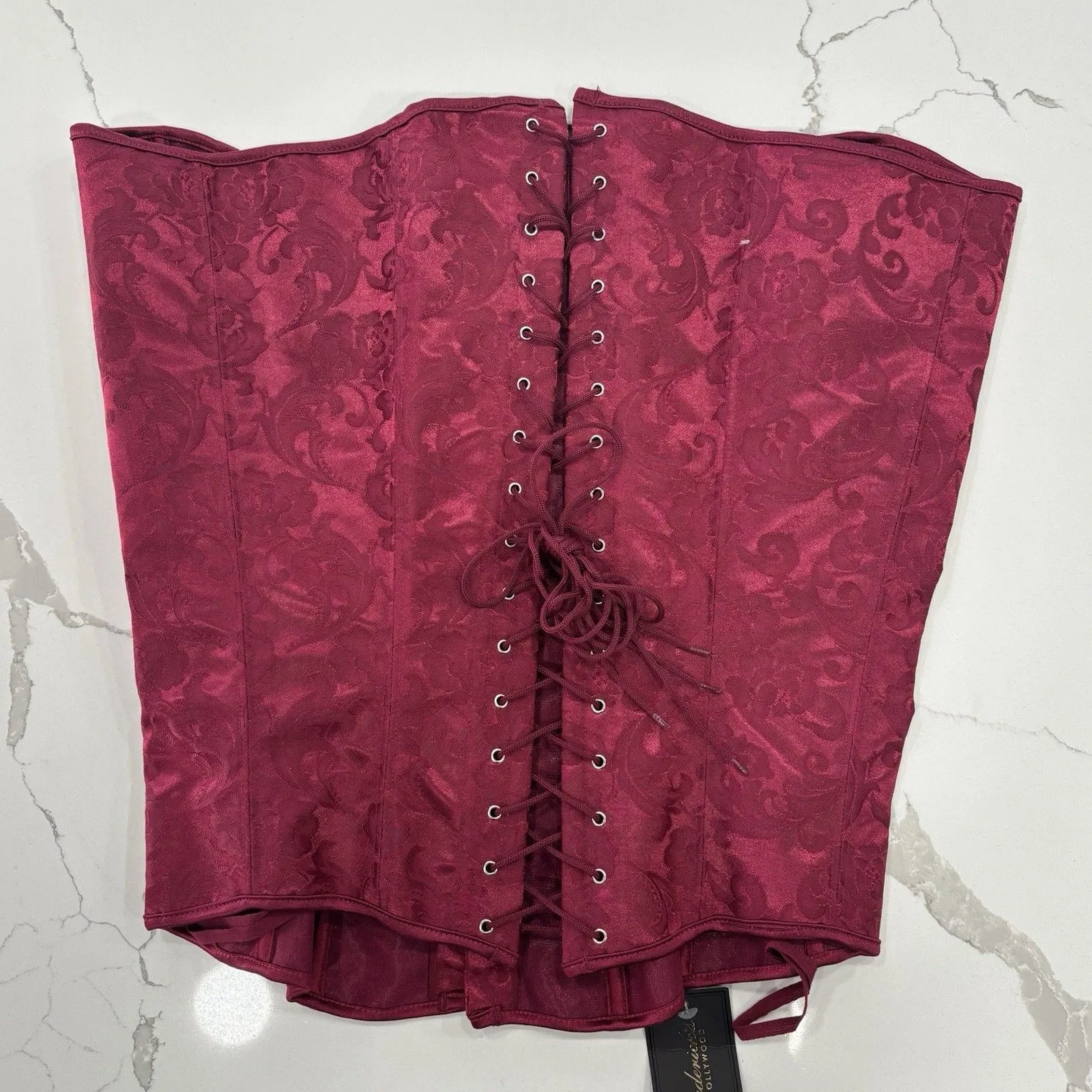 Fredricks Hollywood Corset Womens Size 36 Wine Dream Hourglass Sexy Flirty NWT - Image 3