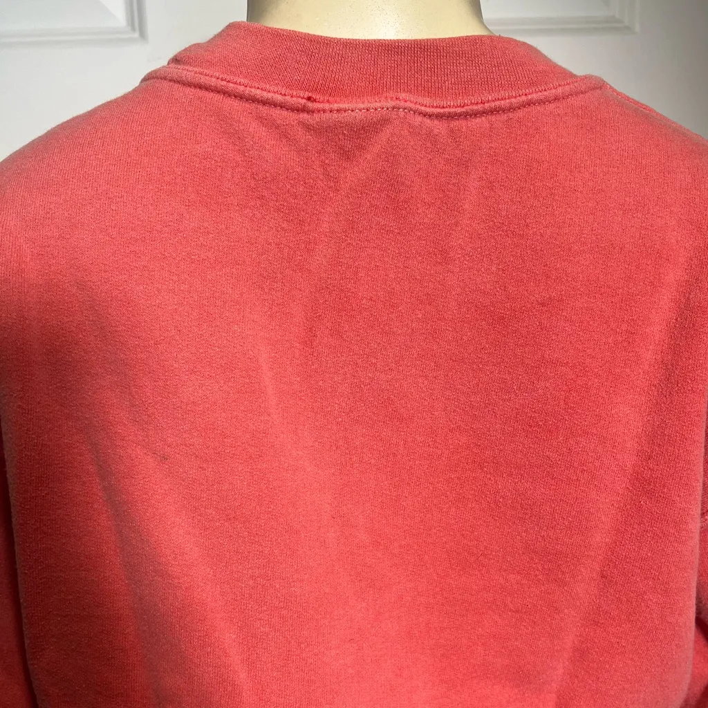 Obey Posse Floral Flower Branded Logo Graphic Coral Crew Neck Sweatshirt - Image 7