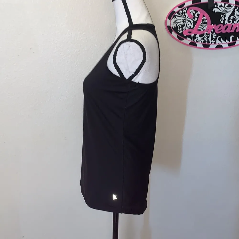 Danskin Now semi fitted XS black mesh athletic tank top - Image 3