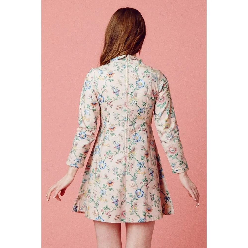 NWT Samantha Pleet Passion Mini in Pink Wallpaper Floral Print Dress 8 - Image 5