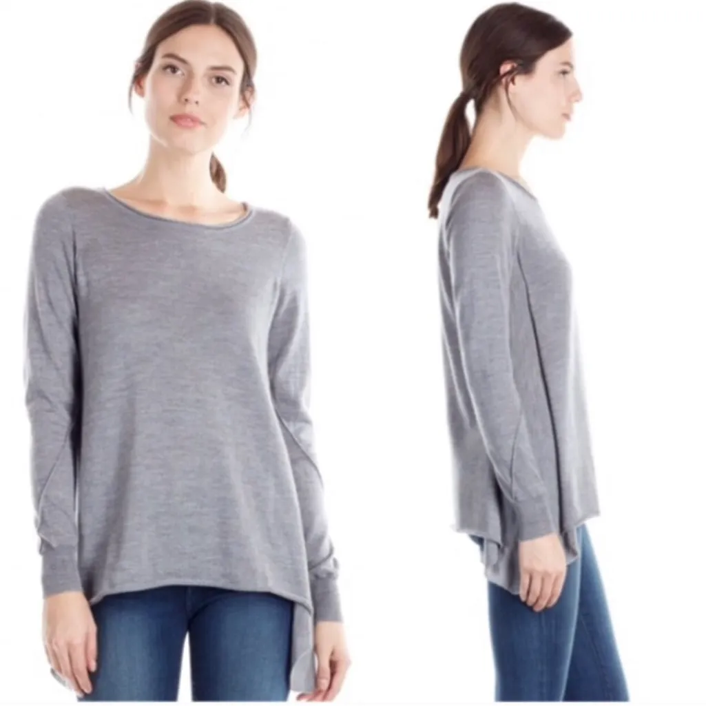 Joie Leticia B Wool Asymmetrical Sweater Grey‎ Small - Image 2