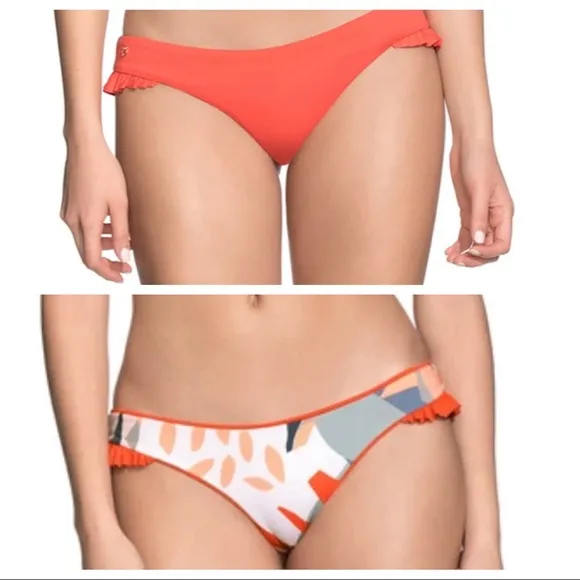 Maaji Mandarin reversible orange ornate swim bottom Large NWT - Image 2