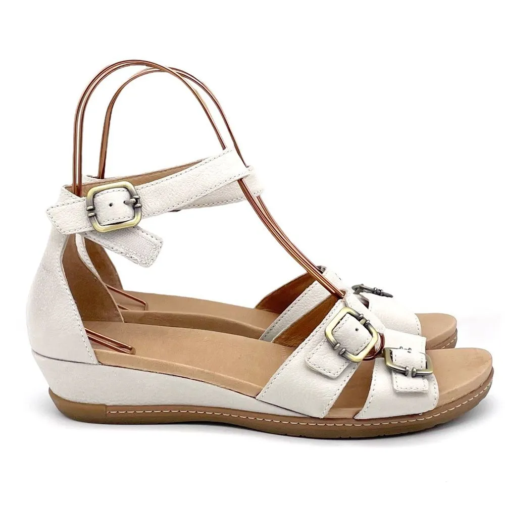 Dansko Astrid Sandals Textured Ivory Nubuck Leather Comfort Shoe Size 42 | 11.5 - Image 6