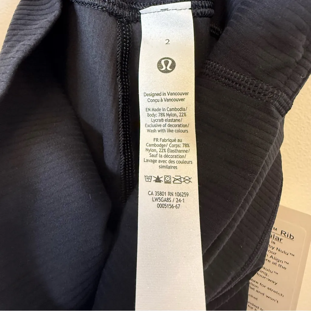 New! Lululemon Align Rib Mini-Flare Regular Black Pant Stretch Women’s Size 2 - Image 11