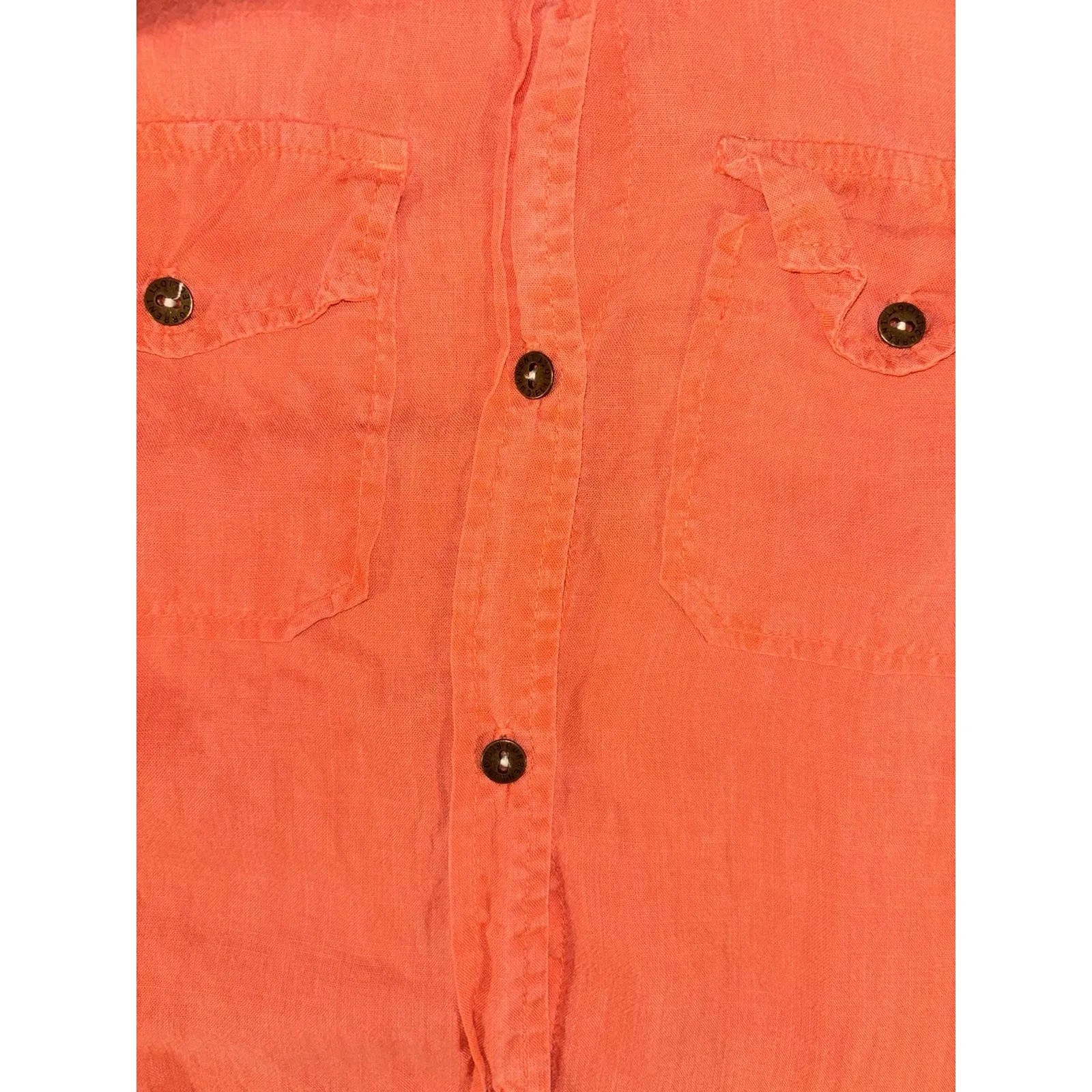 womens‎ current/elliott the perfect shirt  W/epaulets coral 0  Button Up Tencel - Image 6