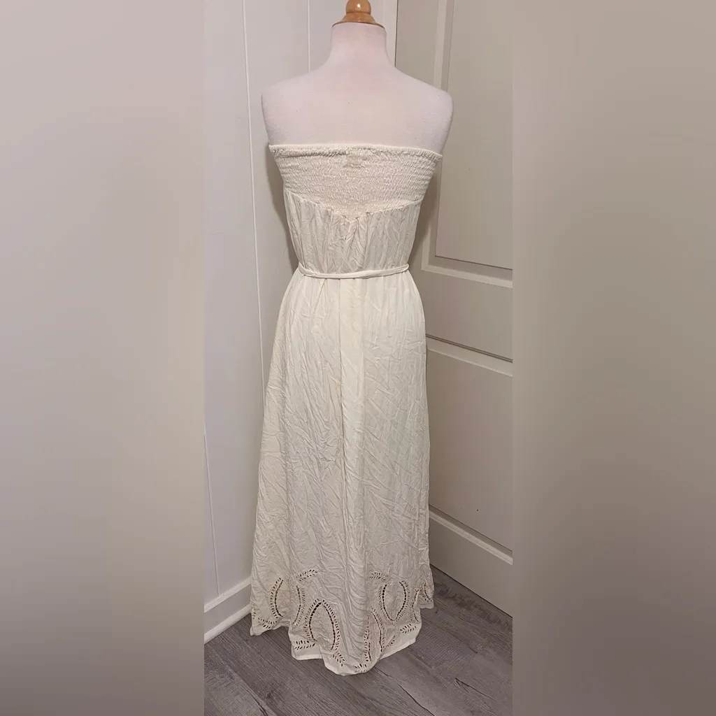 Fillyboo Zippora Cream Maxi Strapless Eyelet Maternity Dress Fairy Bohemian Size undefined - Image 2