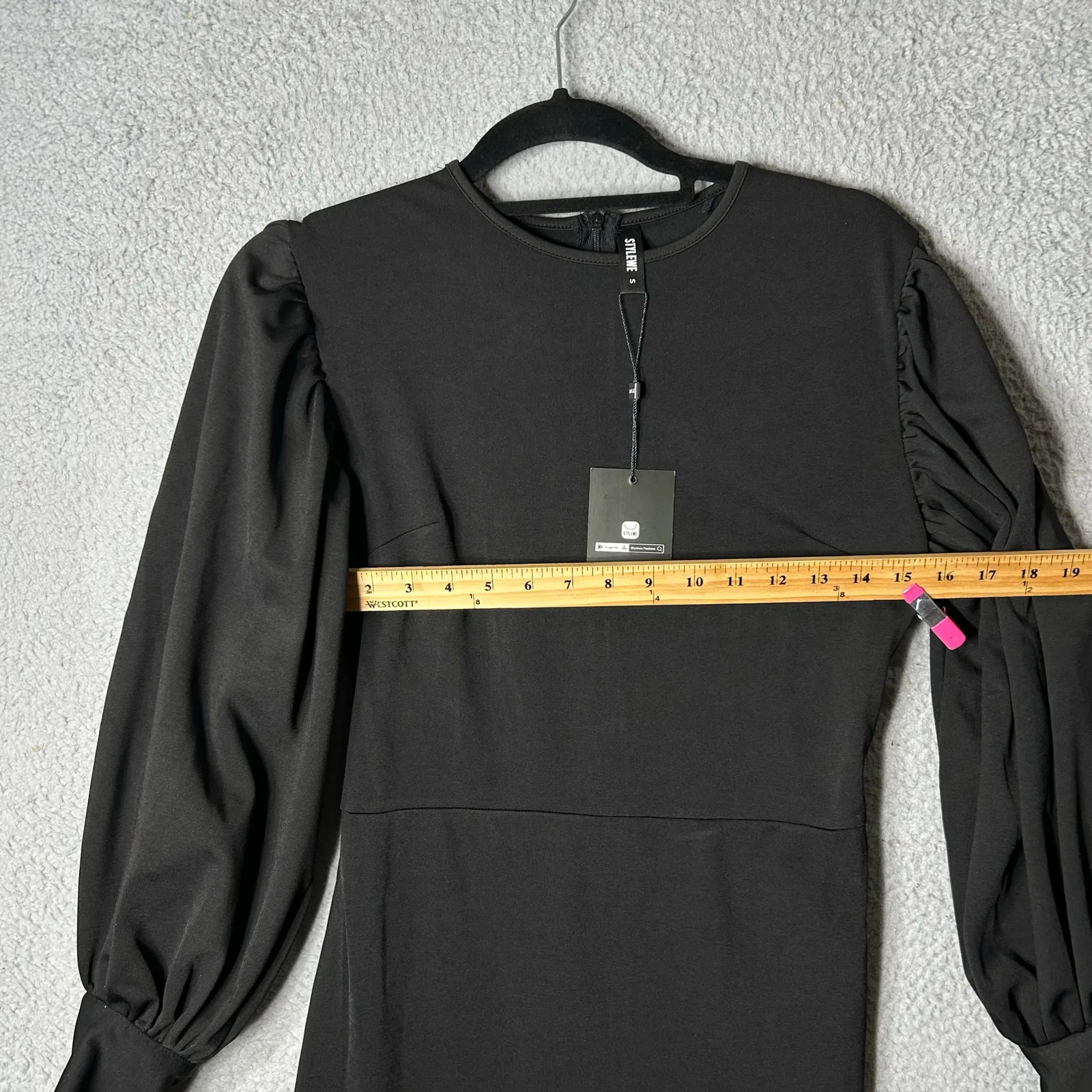 Stylewe Dress Womens S‎ Black Long Puffed Sleeve Career Night Out Party NEW - Image 9