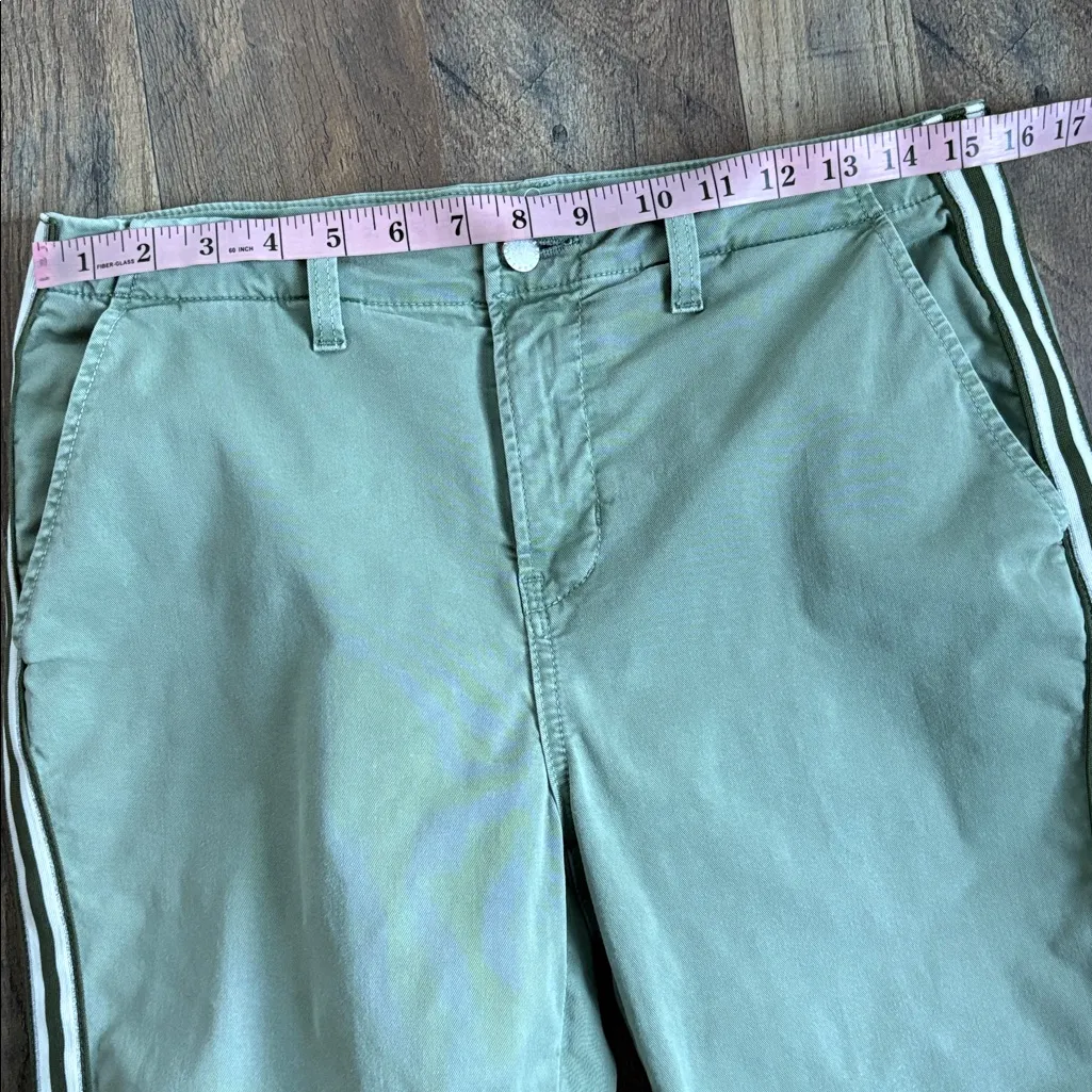 L'Agence Jem Brigade Denim Cropped Trouser Side Stripe Pants in green Size 27 - Image 11