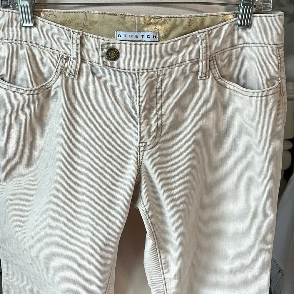 GAP Cords Straight Leg Flare Womens 6 Corduroy Pants Beige Vanilla Low Rise - Image 2