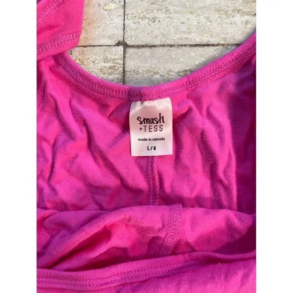 Smash + Tess Hot Pink Sleeveless Athletic Jumpsuit Workout Dance Unitard size L‎ Size L - Image 4