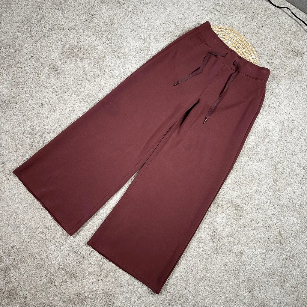 Spanx Women’s AirEssentials Wide Leg Pants Pull On Mid Rise Relaxed in Spice L - Image 3