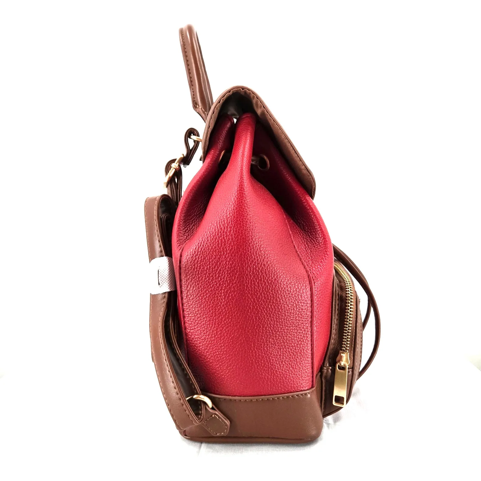 NWT Time and Tru Gabriella Drawstring Backpack Persimmon/Brown Chestnut Red - Image 6