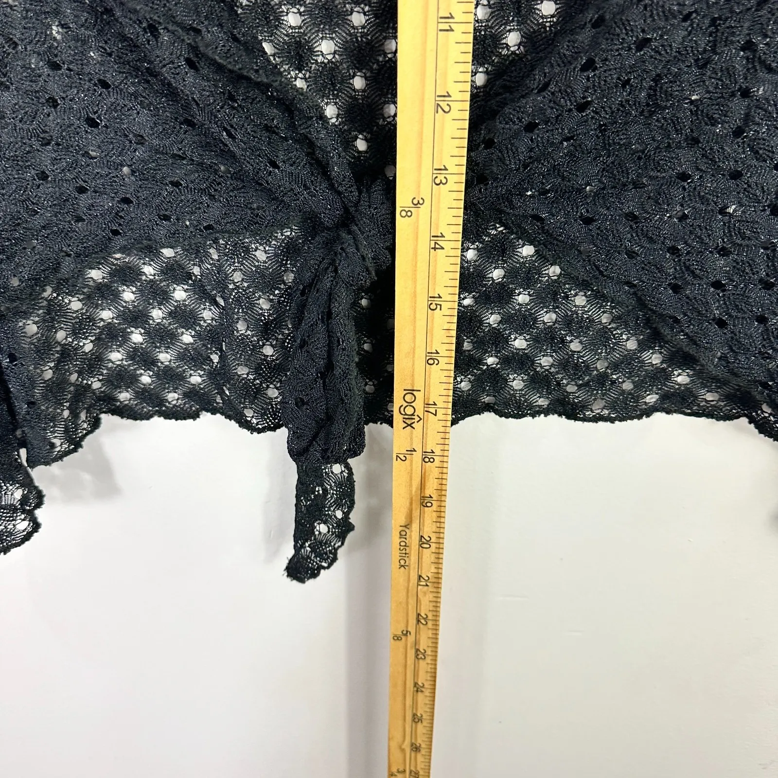 Elif by Jordan Taylor Black Crochet Short Cover Pareo Women's One Size Beach - Image 3