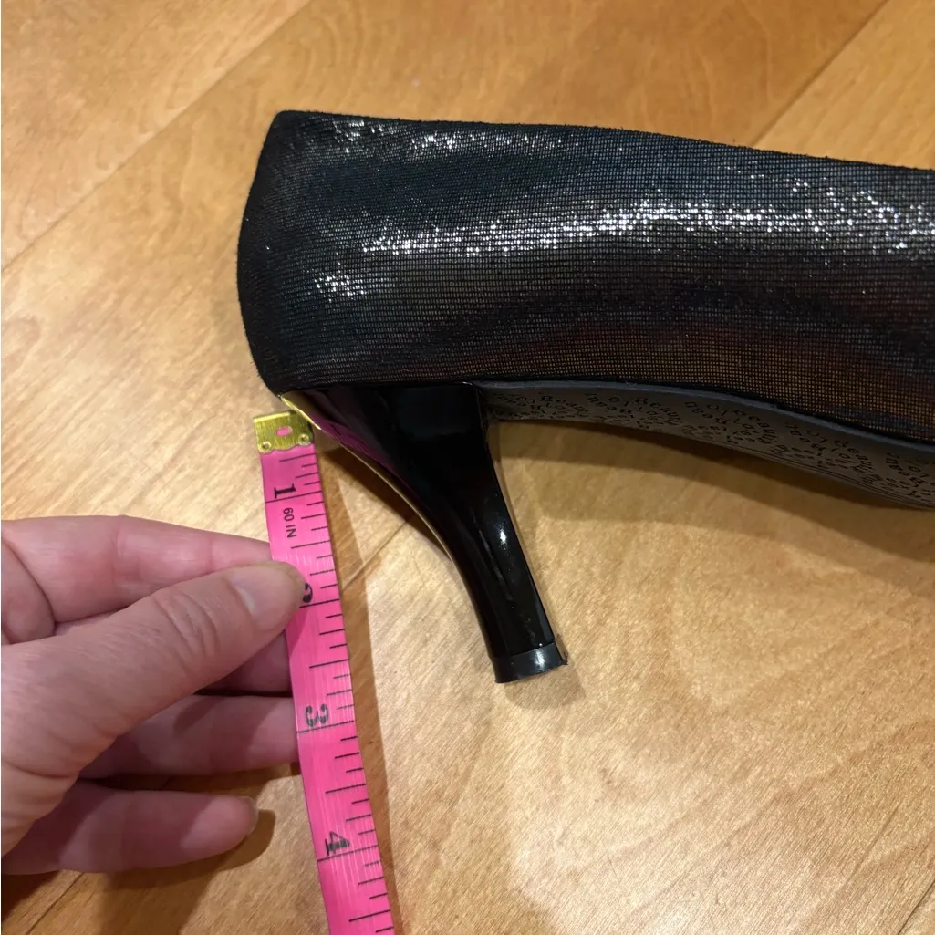 BeautiFeel LOTUS leather suede metallic black silver pumps shoes sz 40 9 - Image 9