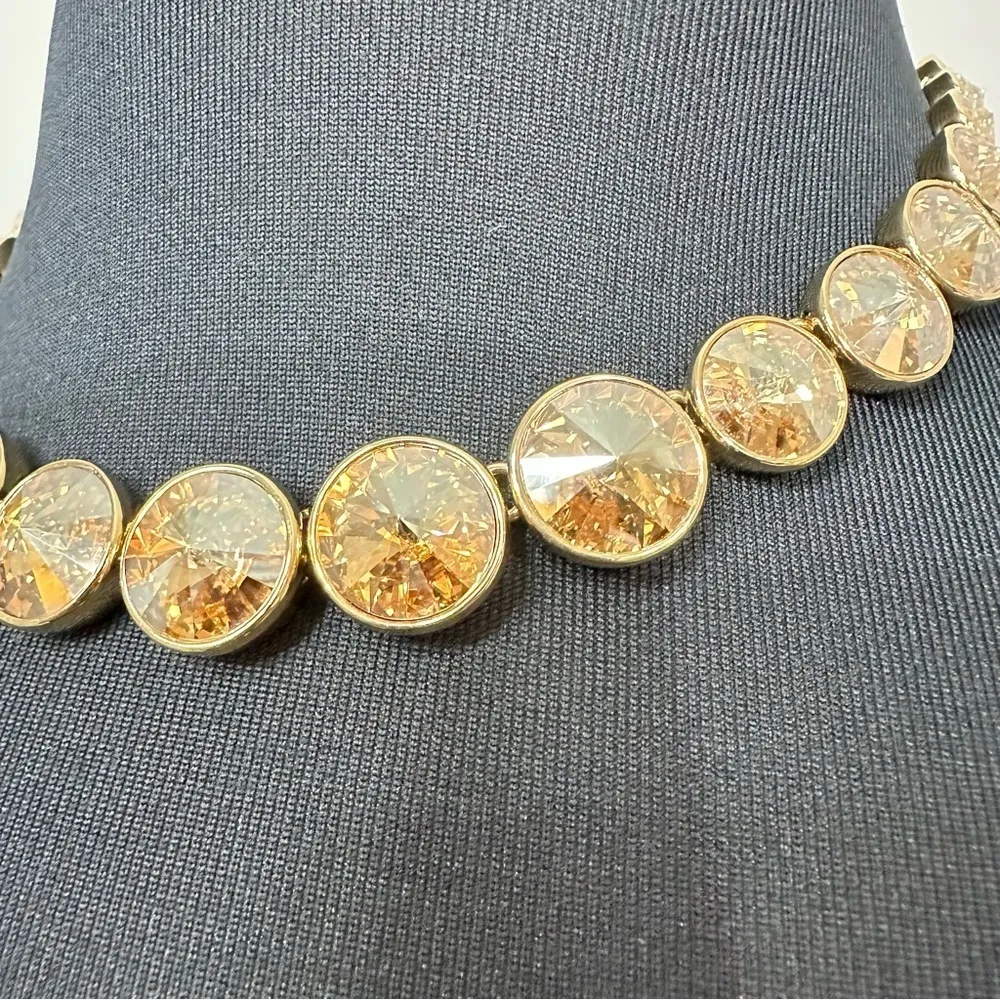 NWT RARE Henri Bendel On Point Swarovski Gold Crystal Collar Necklace - Image 3